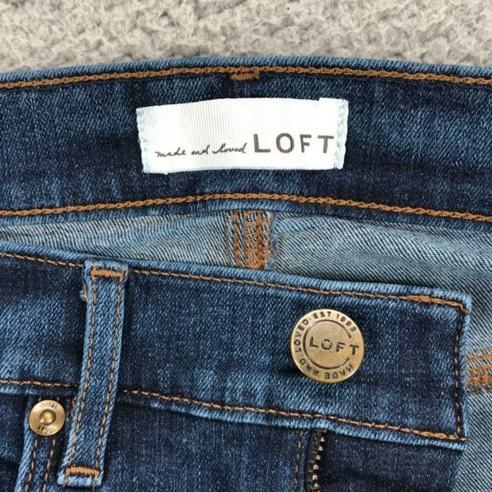 LOFT Size 28/6 Skinny Crop Lace Hem Detail High‎ Rise Jeans - Picture 6 of 15